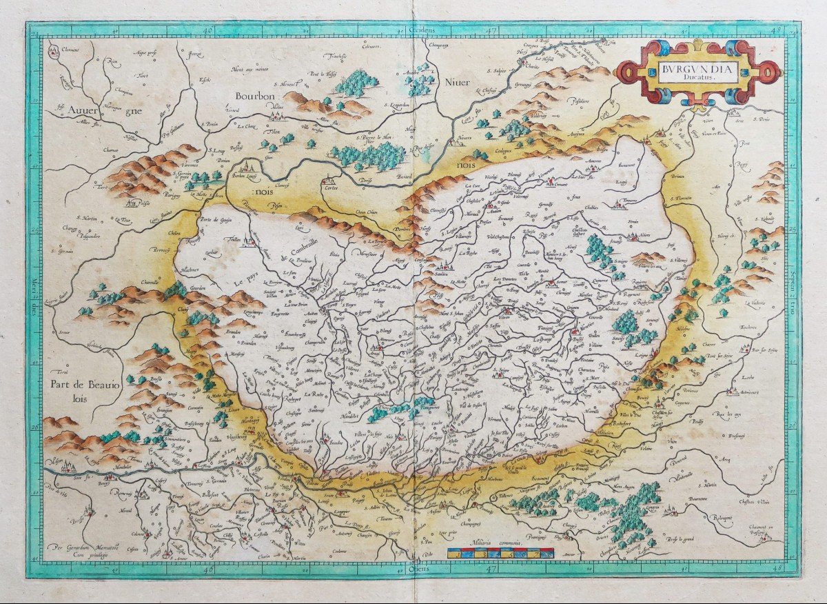 Old Geographical Map Of Burgundy