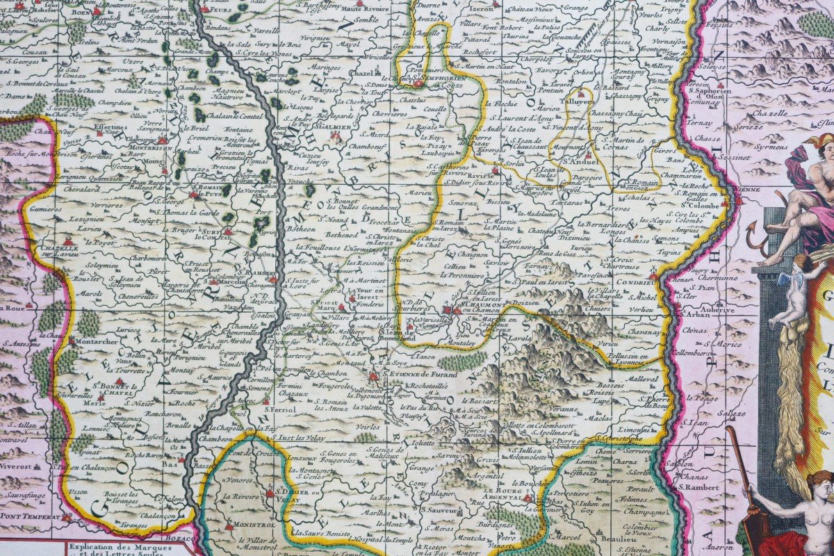 Old Geographic Map Of Lyonnais Et Forez-photo-3