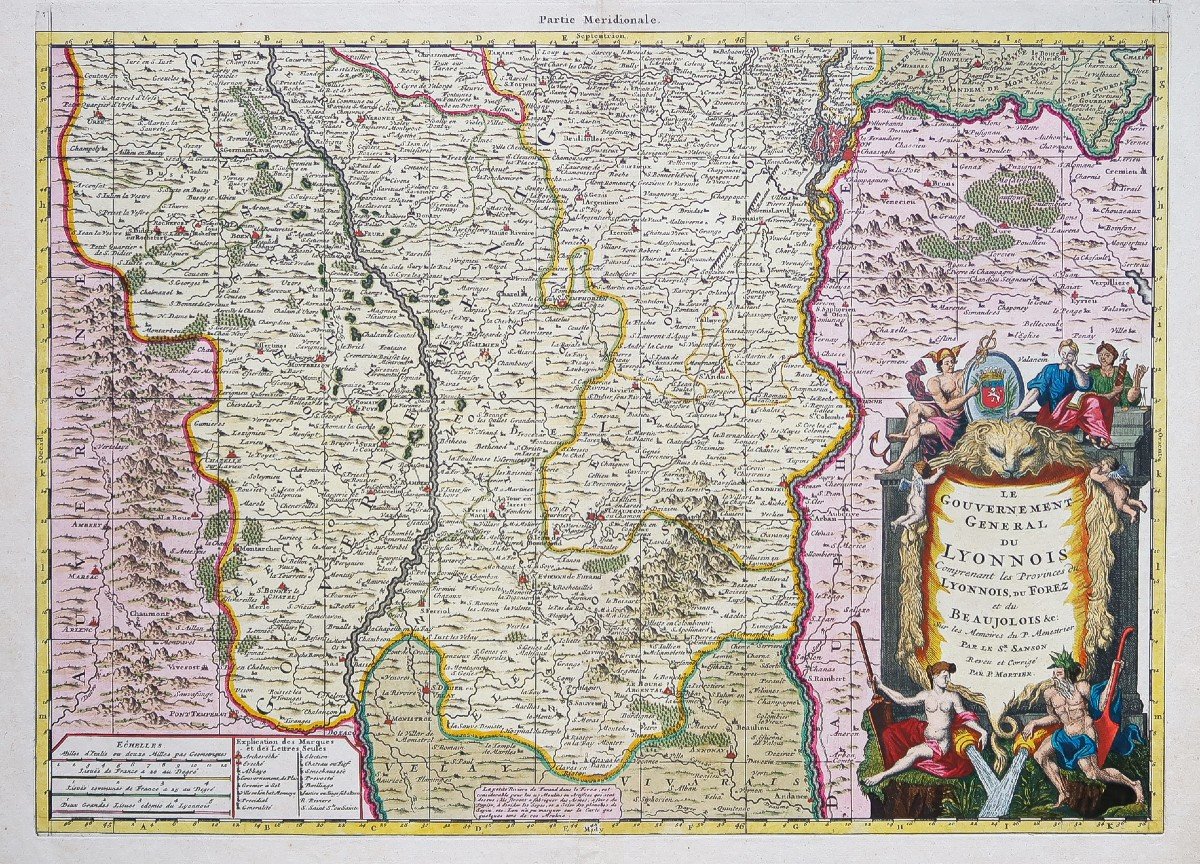 Old Geographic Map Of Lyonnais Et Forez