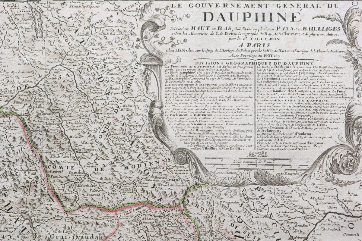 Carte Géographique Ancienne Du Dauphiné-photo-2