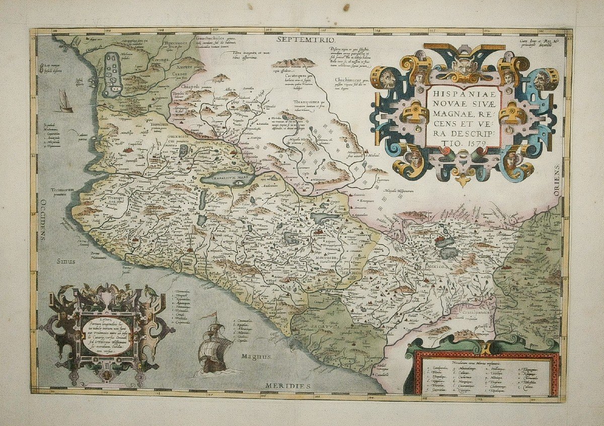 Ancient Geographic Map Of Mexico - Ortelius Cartographer