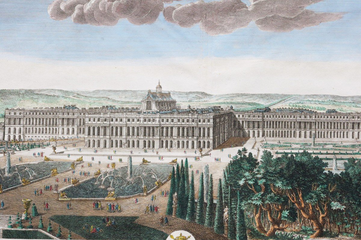 Gravure Ancienne Du Château De Versailles-photo-2