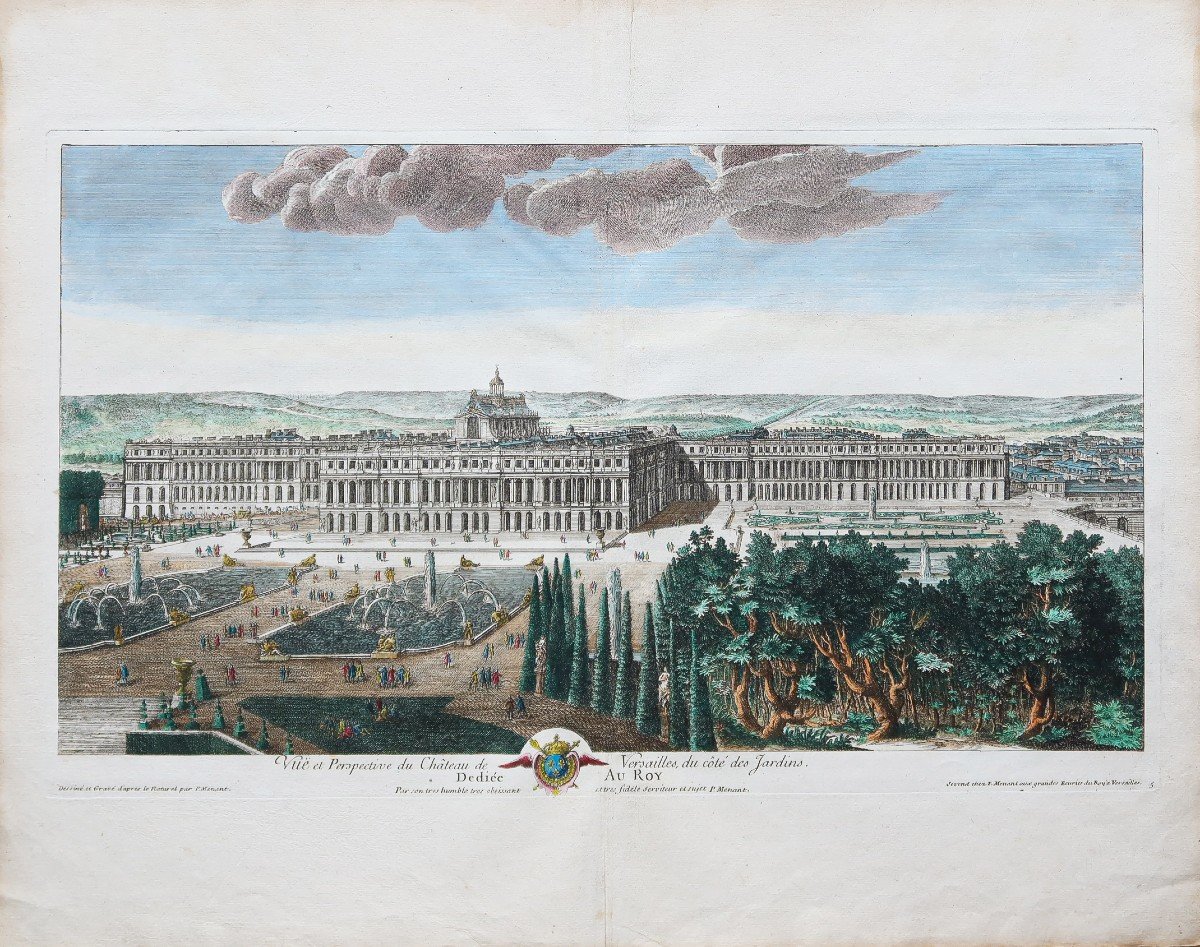 Gravure Ancienne Du Château De Versailles-photo-3