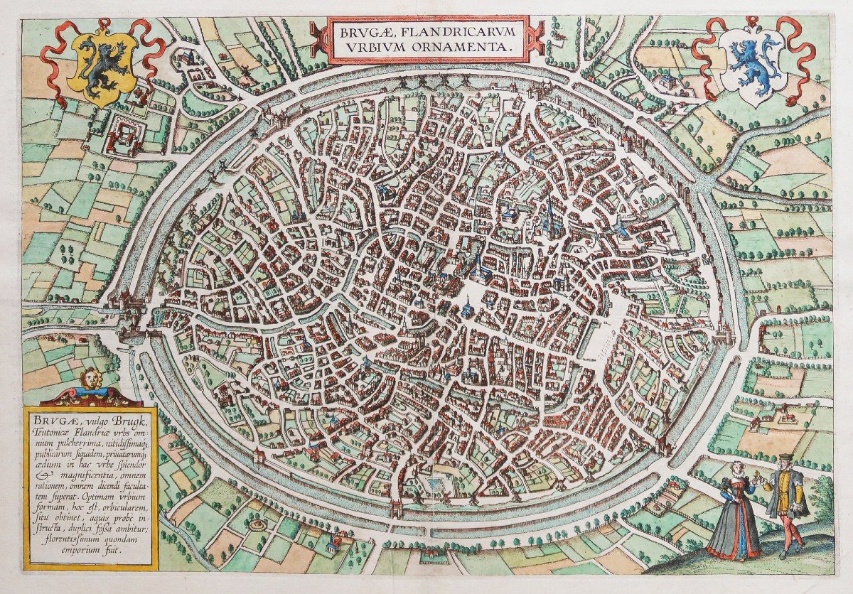 Old Map Of Bruges