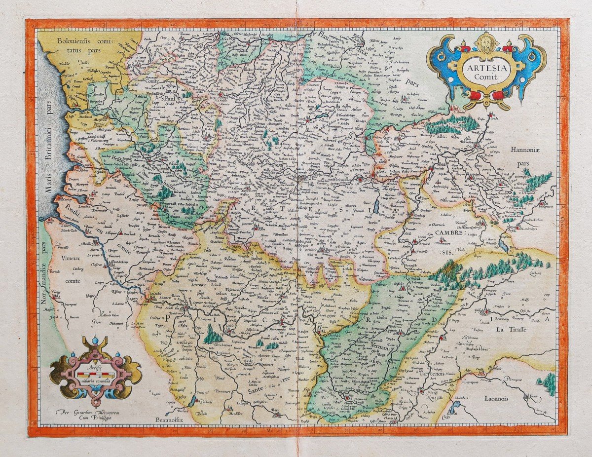 Carte Géographique Ancienne Du Nord Et  Artois- Mercator