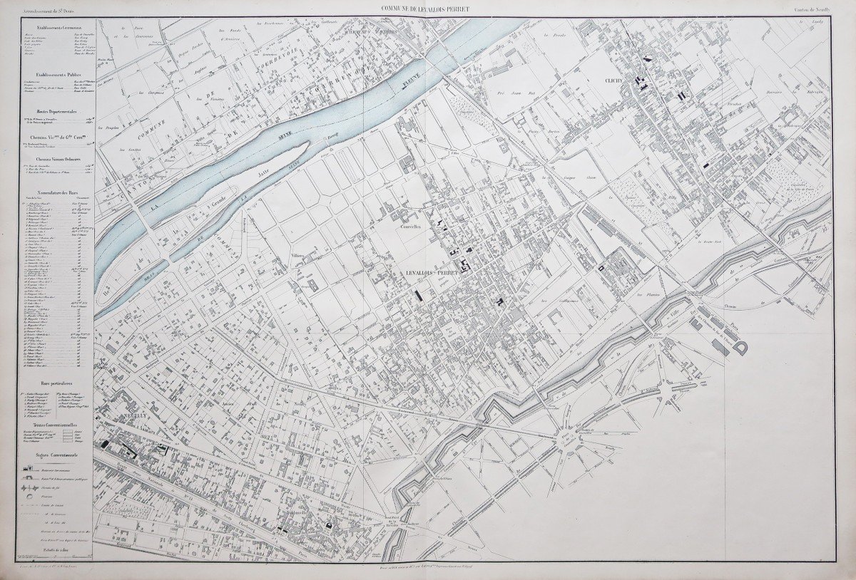 Old Plan Of Levallois-perret -clichy