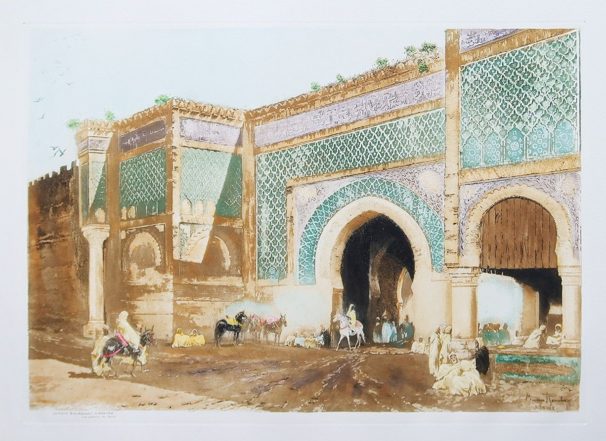 Gravure Ancienne De Meknès Maroc