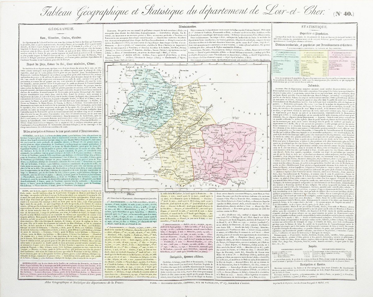 Carte Originale Du Loir Et Cher