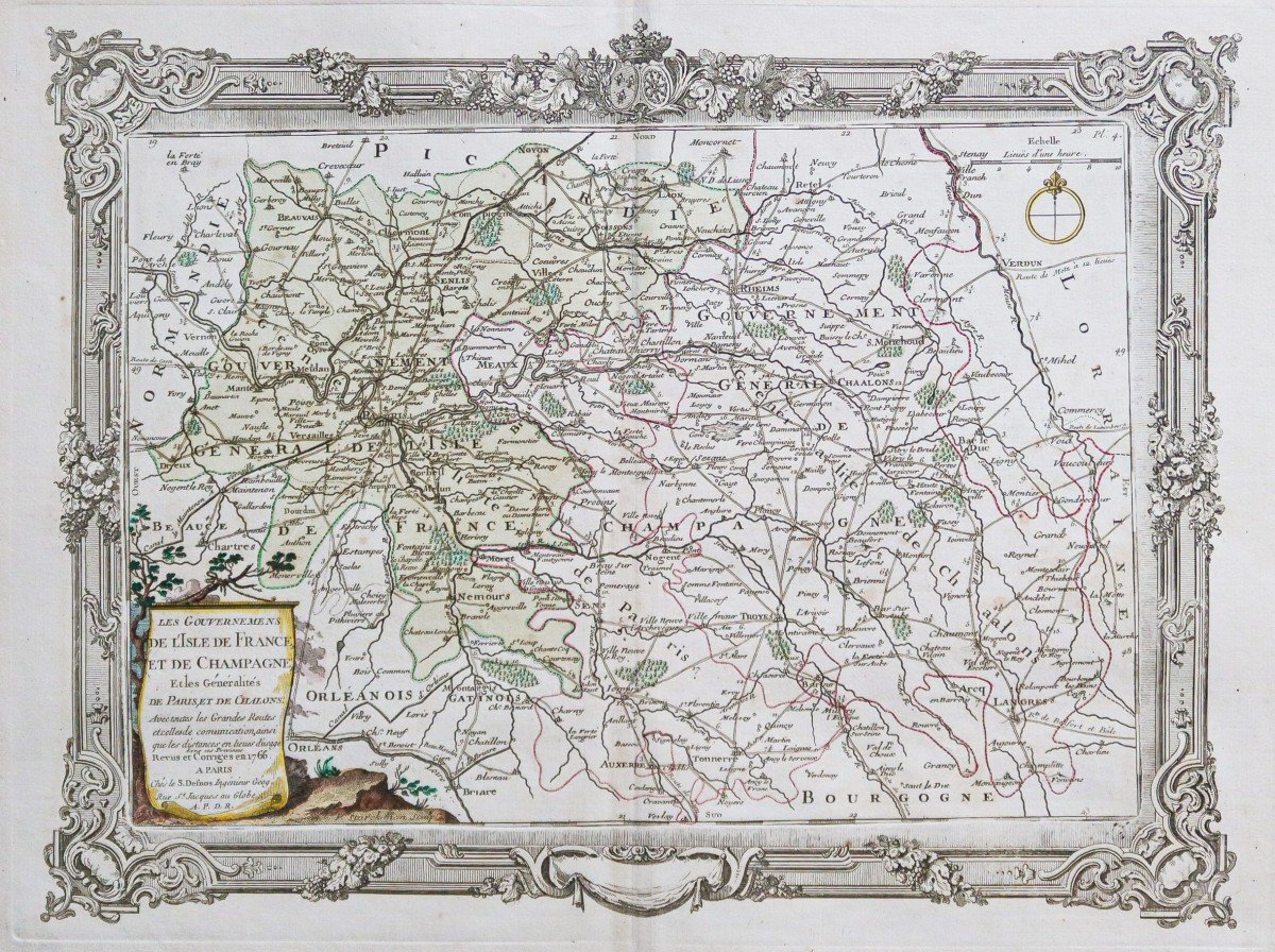 Carte Géographique Ancienne De L’ile De France