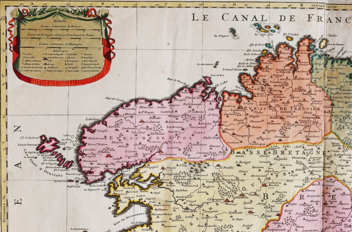 Carte Géographique Ancienne De La Bretagne-photo-3