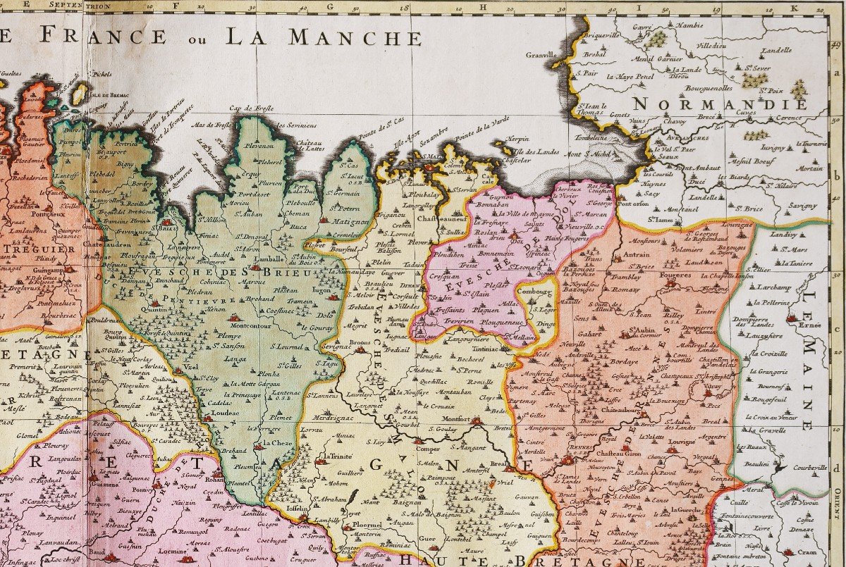 Carte Géographique Ancienne De La Bretagne-photo-1