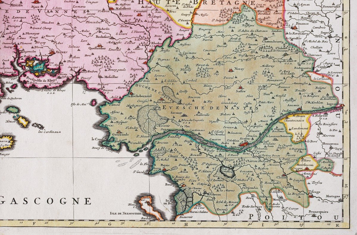 Carte Géographique Ancienne De La Bretagne-photo-2