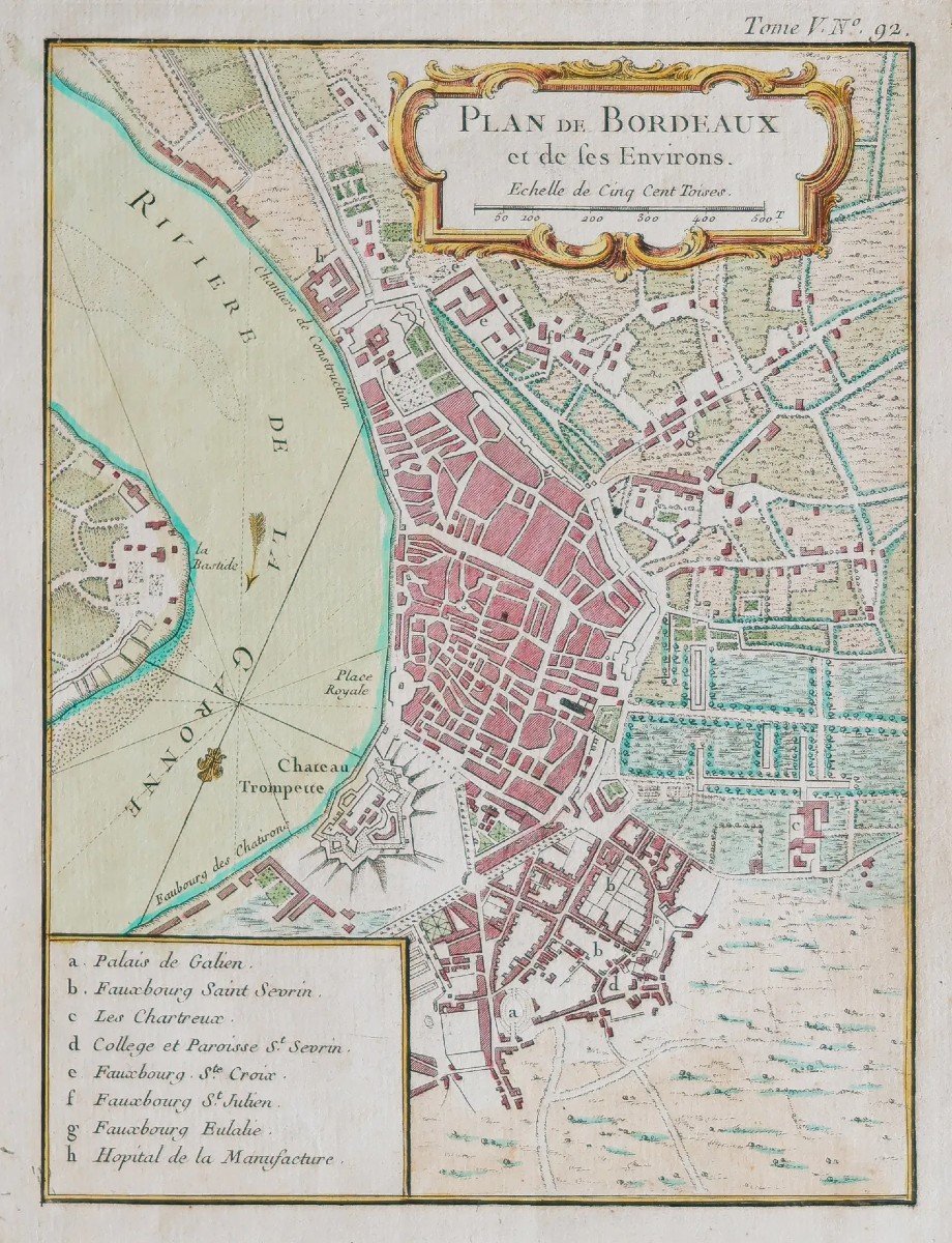 Old Plan Of Bordeaux