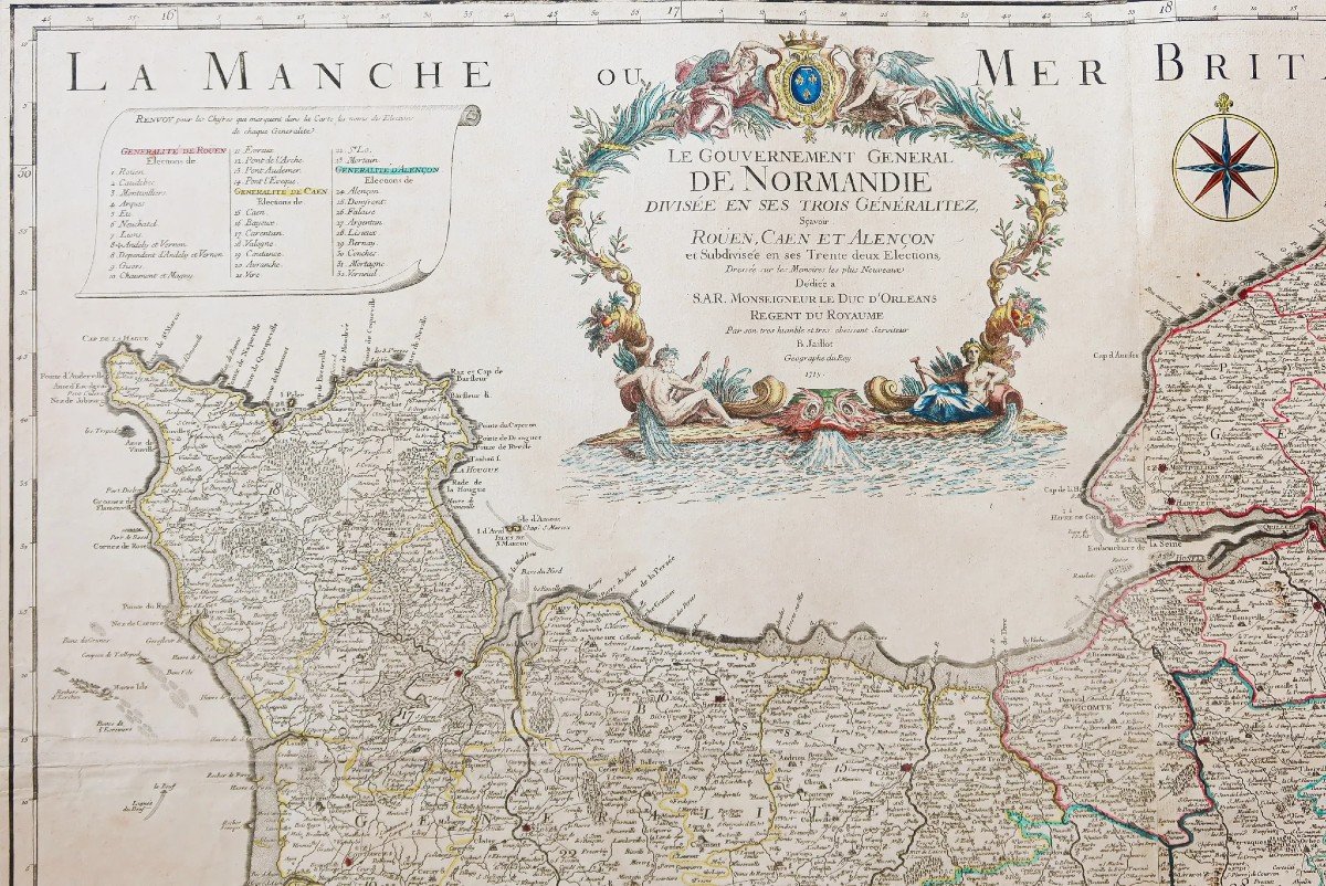 Carte géographique ancienne de la Normandie-photo-2