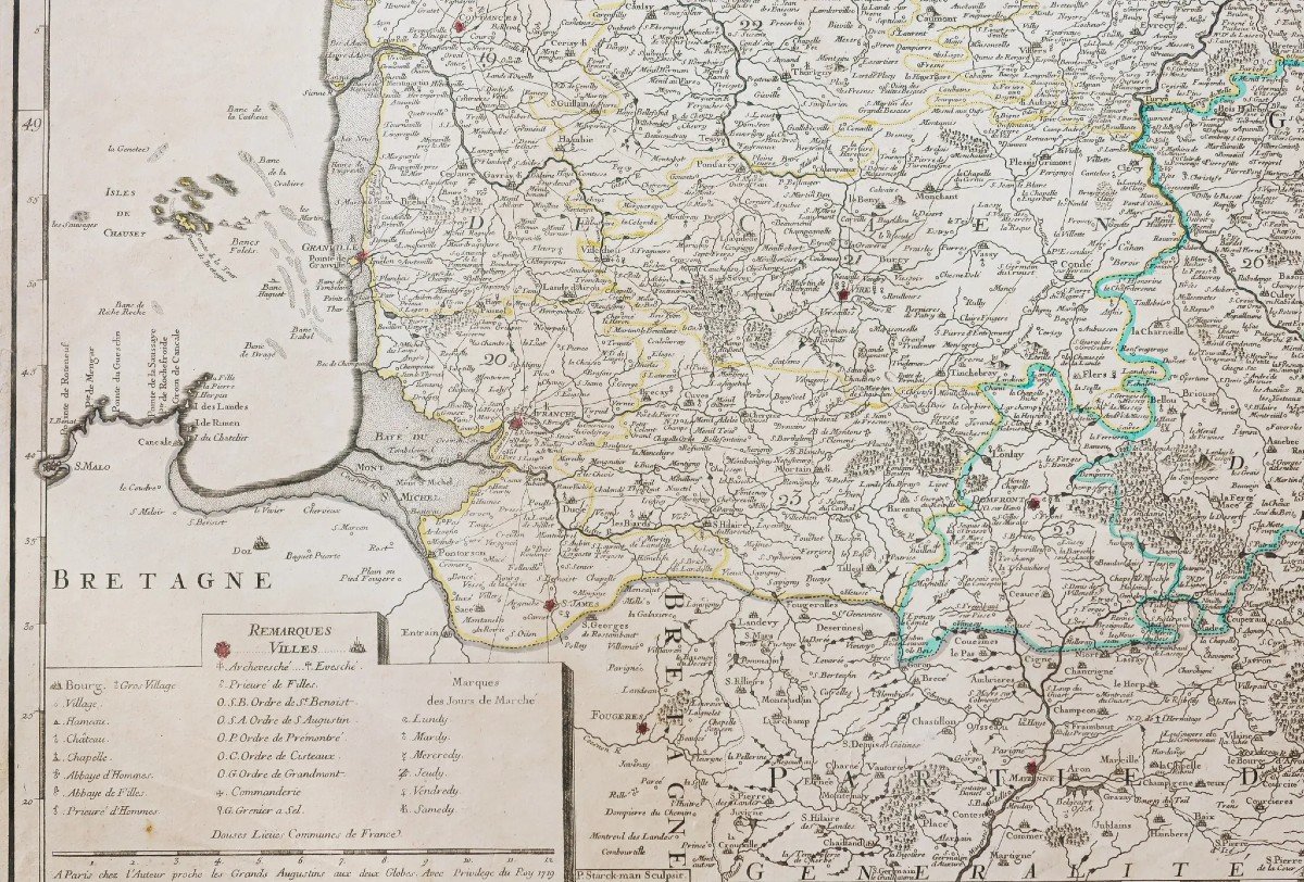 Carte géographique ancienne de la Normandie-photo-3
