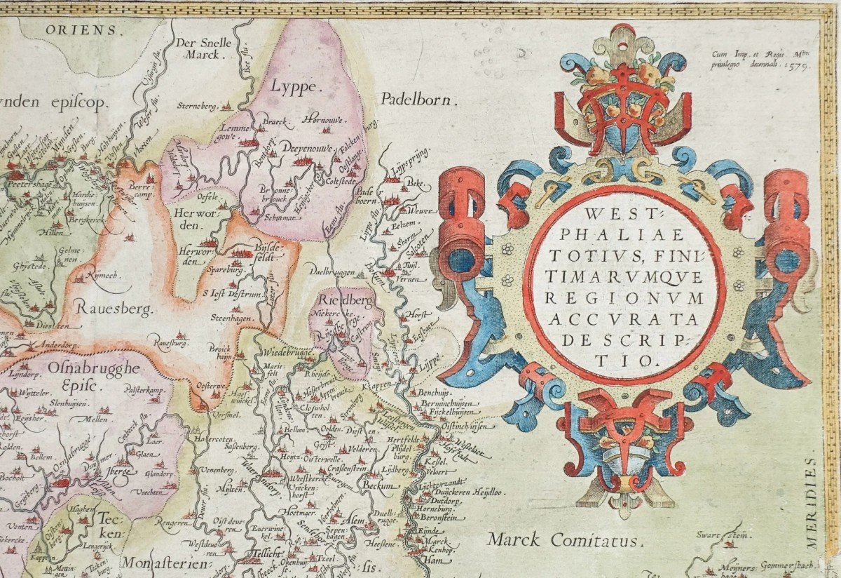 Original antique map  Germany – Westphalie carte ancienne-photo-3