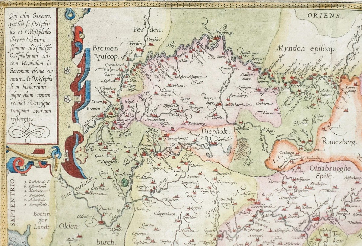 Original antique map  Germany – Westphalie carte ancienne-photo-4