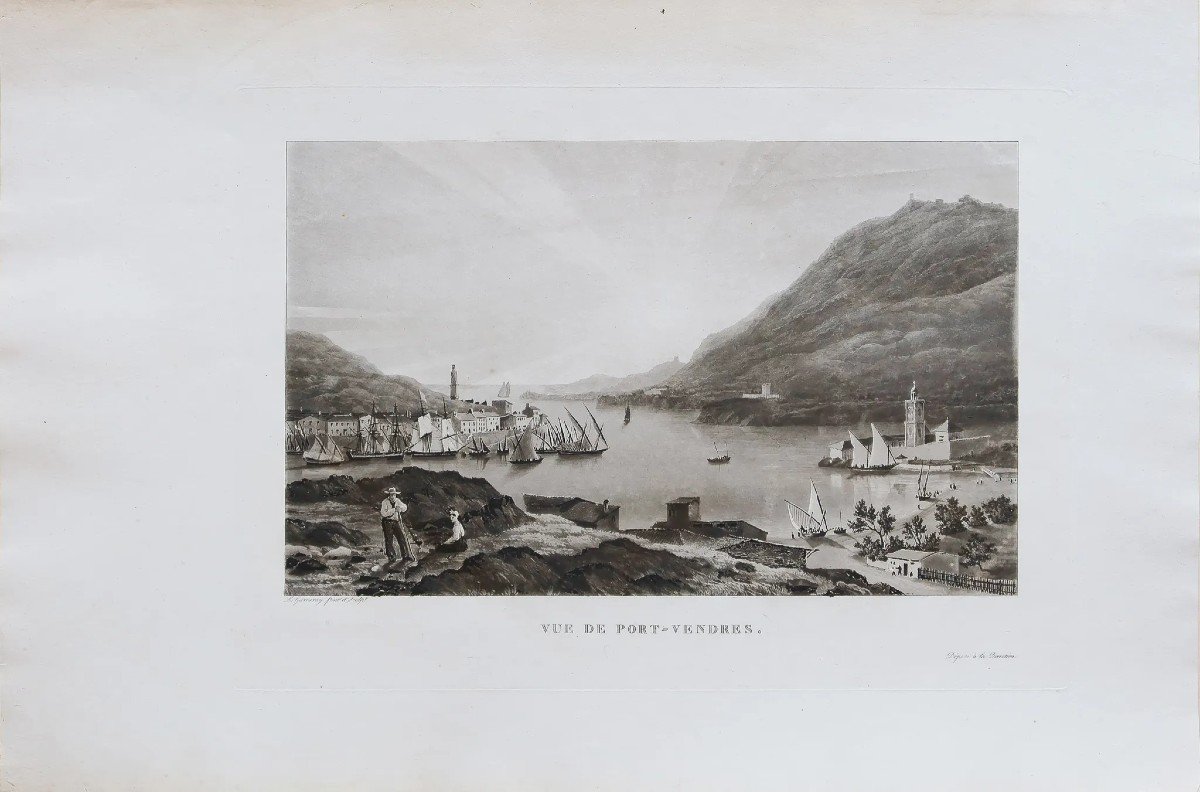 Old Engraving Of Port Vendres-photo-2