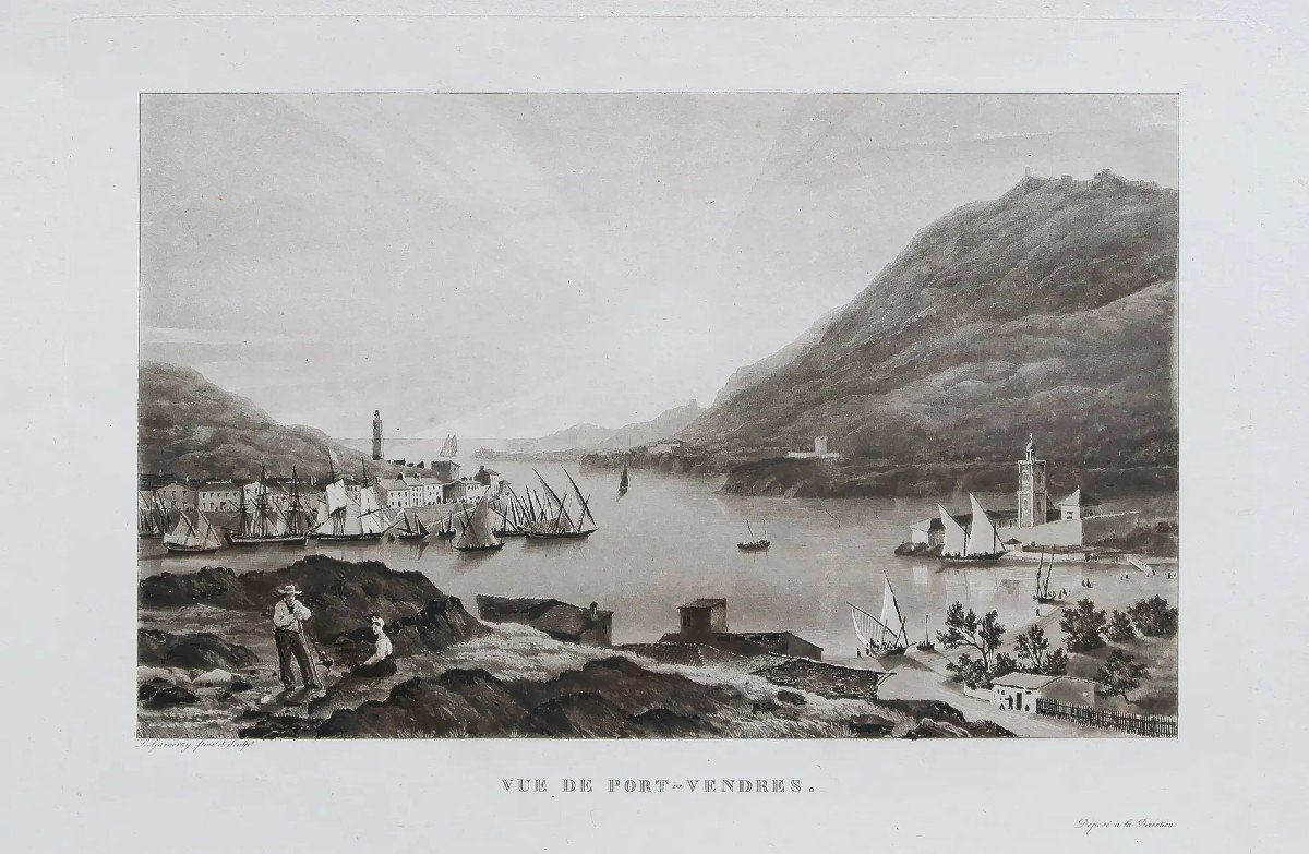 Old Engraving Of Port Vendres