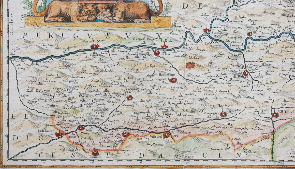 Carte Géographique Ancienne Du Diocèse De Sarlat-photo-4