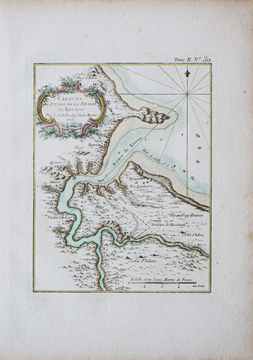 Carte marine ancienne du fleuve Kourou - Guyane-photo-2