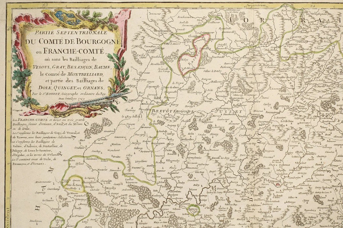 Old Geographical Map Burgundy And Franche Comté-photo-4