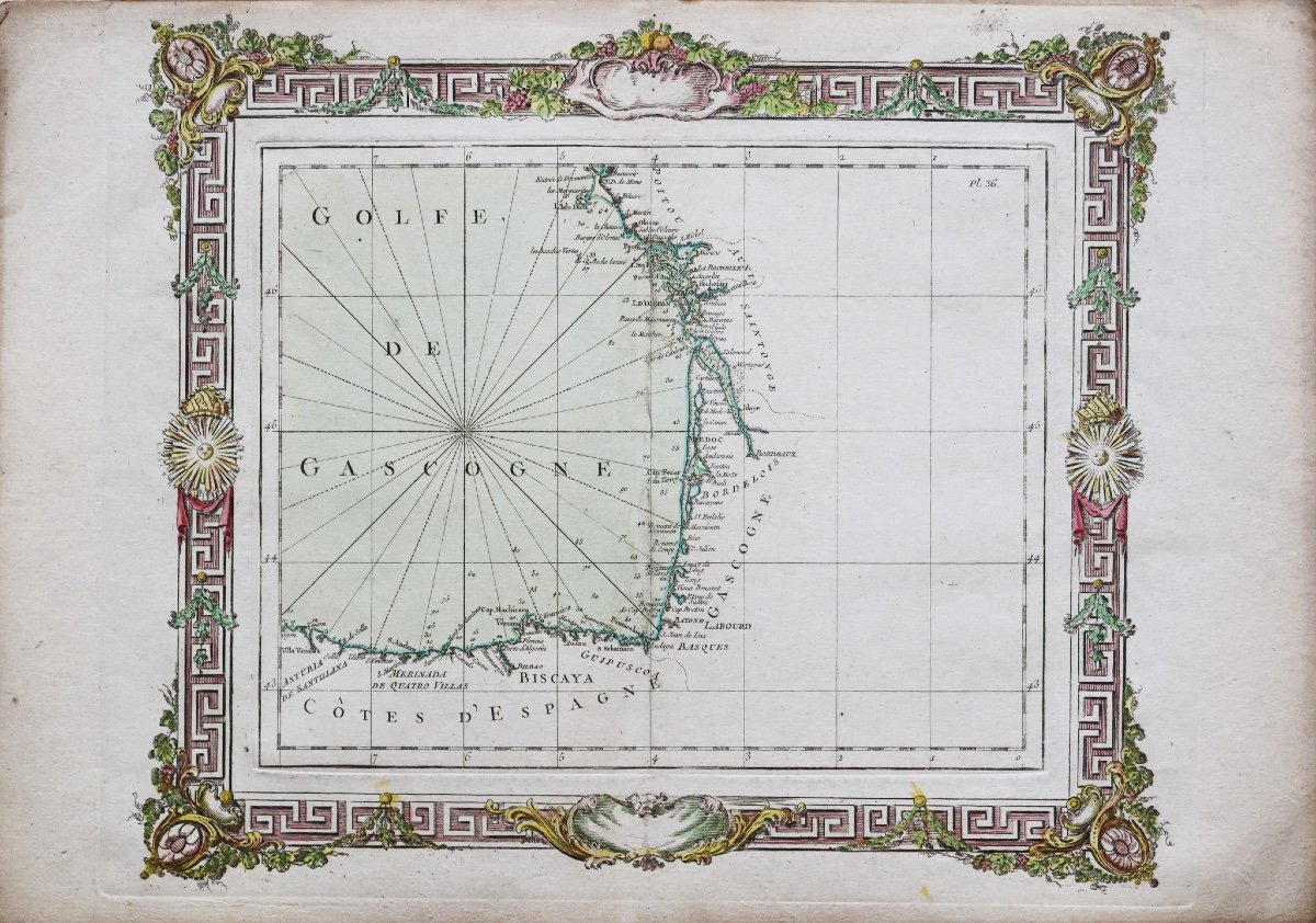 Old Map Of The Bay Of Biscay-photo-2