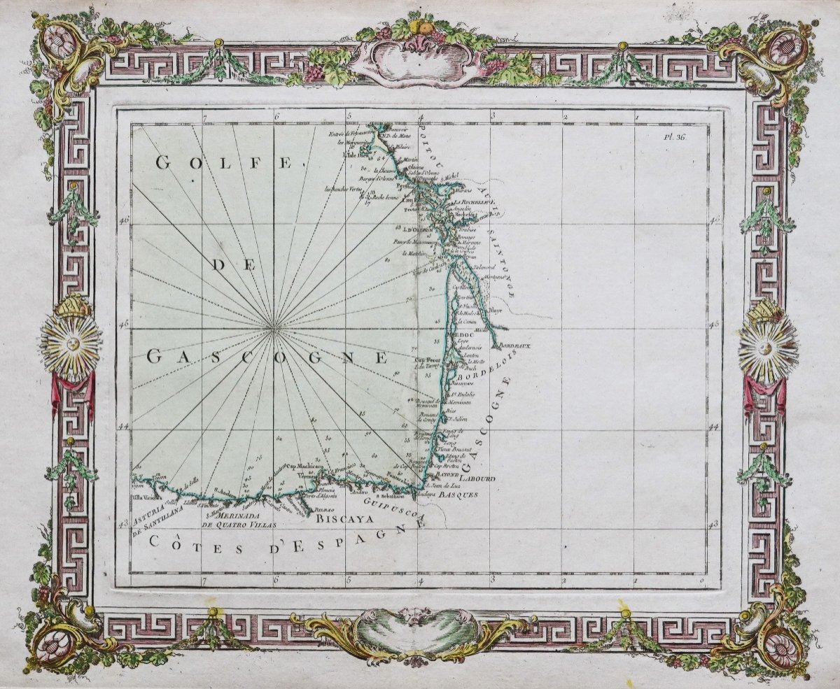 Old Map Of The Bay Of Biscay