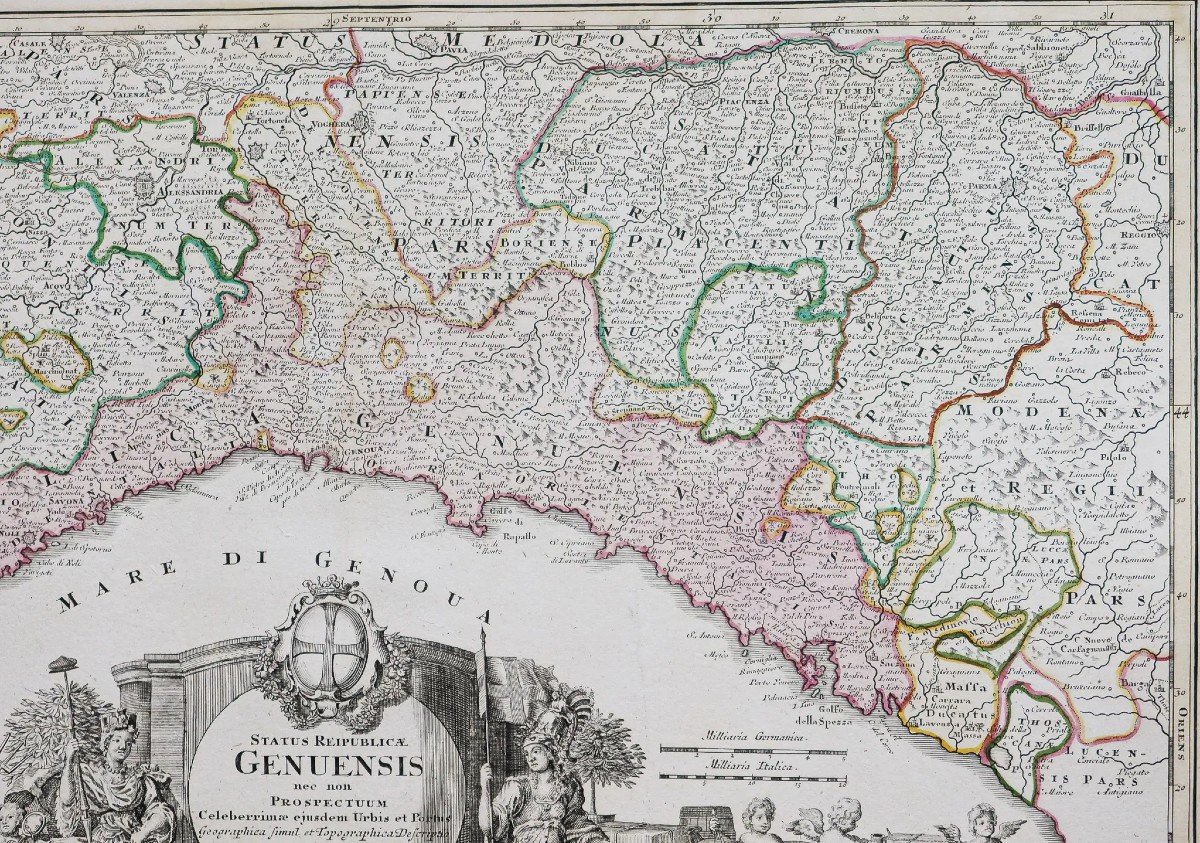 Carte Géographique Ancienne De Gênes - Italie-photo-3
