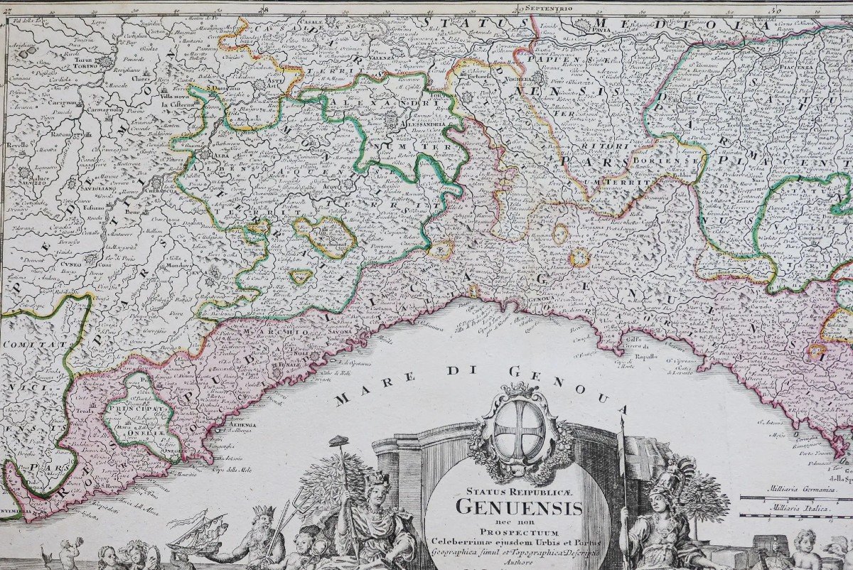 Carte Géographique Ancienne De Gênes - Italie-photo-4