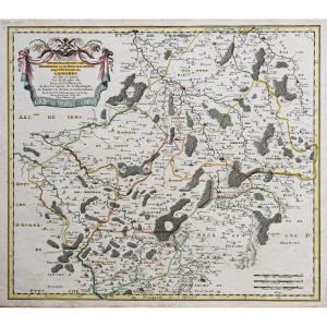 Old Map Of Lingones - Burgundy