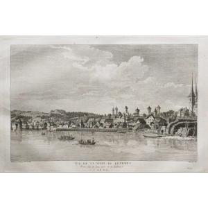 Old Engraving Of Lucerne Switzerland