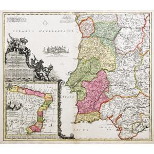 Carte Géographique Ancienne Du Portugal