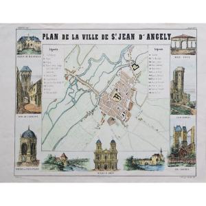 Old Map Of Saint-jean d'Angely