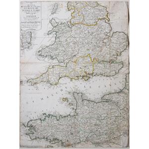 Old Geographical Map Of The English Channel