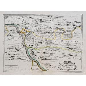 Old Geographical Map Duchy Of Aiguillon