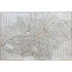 Antique  Map Of Paris