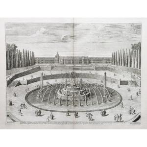Gravure ancienne – Fontaine de Latone – Versailles – Jardins