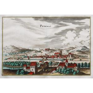Gravure ancienne de Pézenas