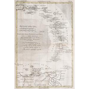 Carte géographique ancienne Antilles – Iles sous le vent