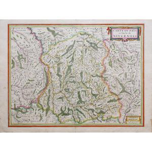 Carte géographique ancienne du Nivernais - Bourgogne