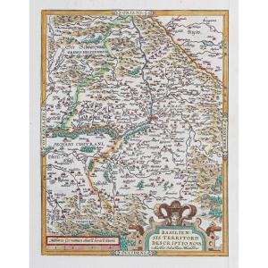 Carte géographique ancienne environ de Bâle – Suisse