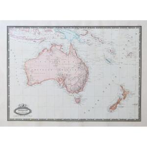 Ancient Geographical Map Of Australia - New Zealand