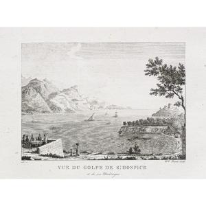 Gravure ancienne du Cap Ferrat – Hospice – Madrague