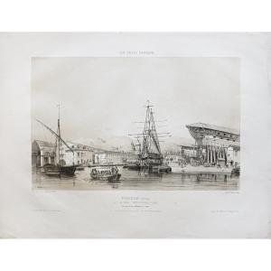 Antique Lithograph Of Toulon