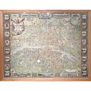 Large Wall Map Of The City And Suburbs Of Paris