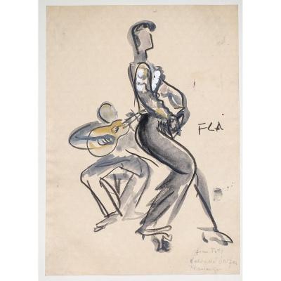 l’Opéra de Paris – Danse – Flamenco – gouache & aquarelle – Vargas Flamenco