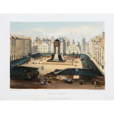 Les Halles - Antique Lithography