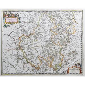 Carte Géographique Ancienne De La Champagne Et Brie