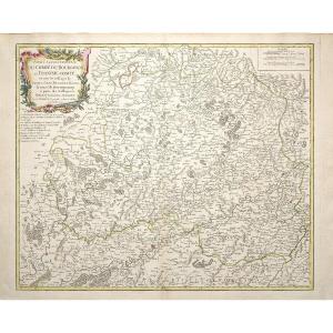 Carte Géographique Ancienne  Bourgogne Et Franche Comté